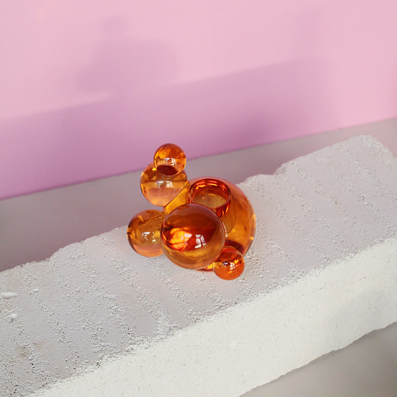 Bubble Candle Holder - Orange