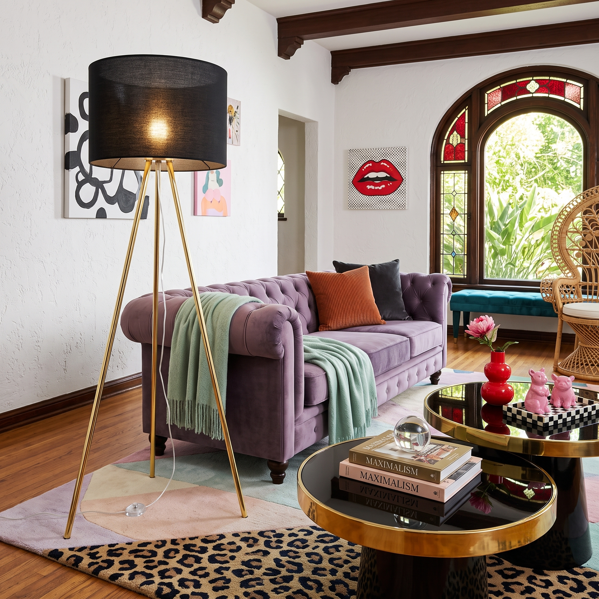 UMBERTO Black Modern Floor Lamp for Living Room & Bedroom (Clearance)