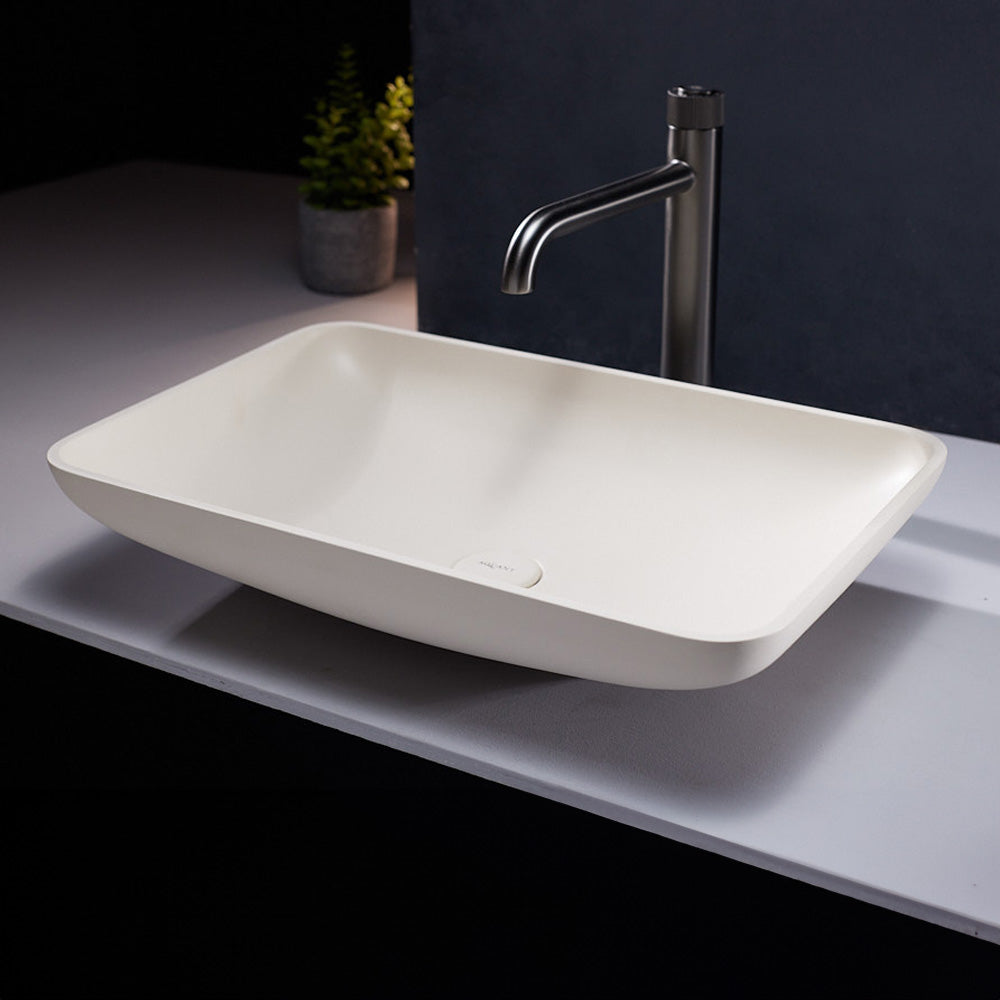Curvea Table Mounted Sink - Matt Ivory
