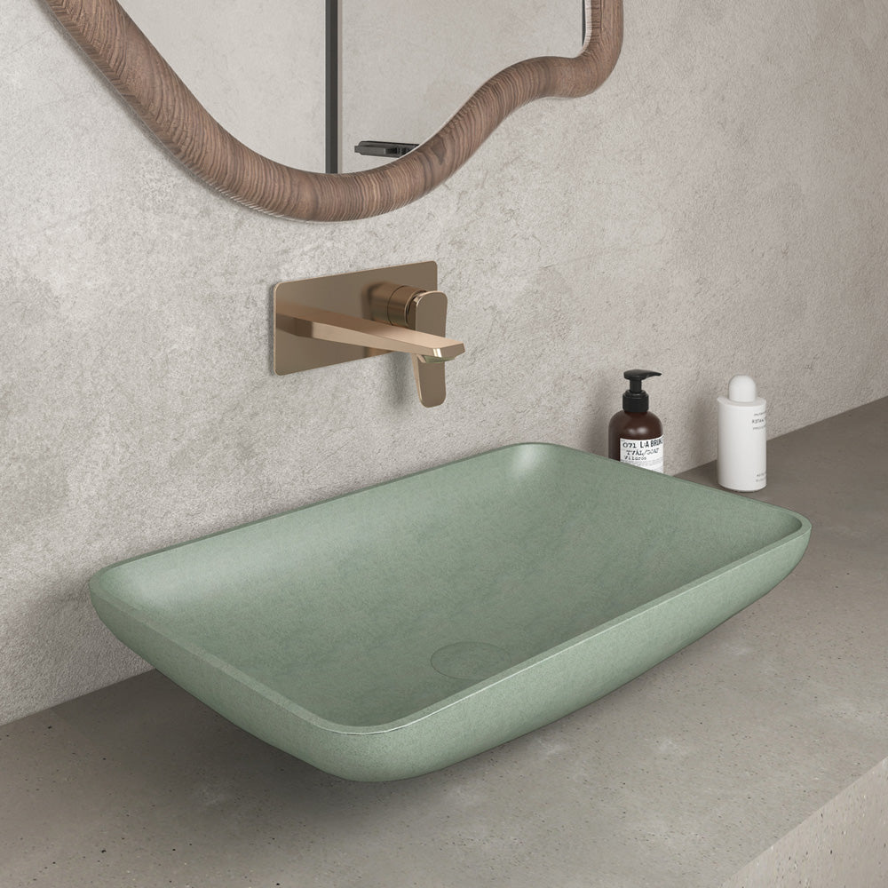 Curvea Table Mounted Sink - Olive Green