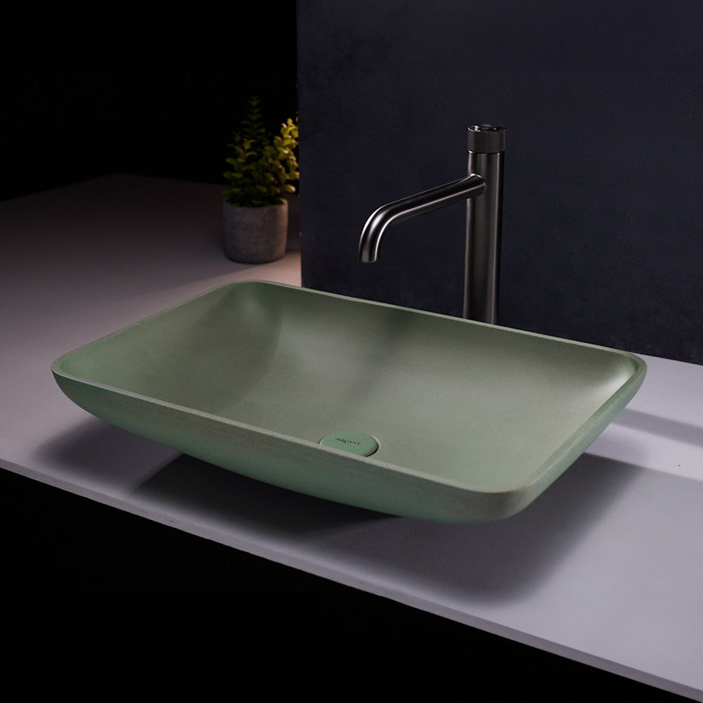 Curvea Table Mounted Sink - Olive Green