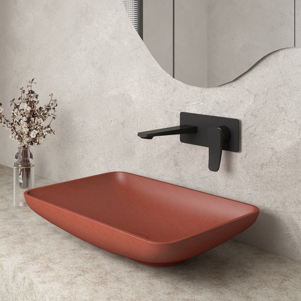 Curvea Table Mounted Sink - Terracotta Red