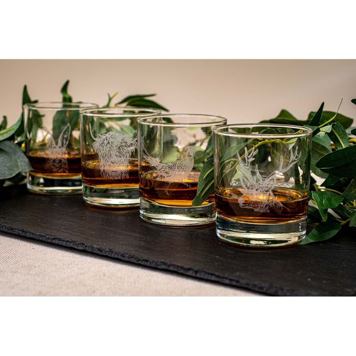 Country Animals Glass Tumblers (Set Of 4)