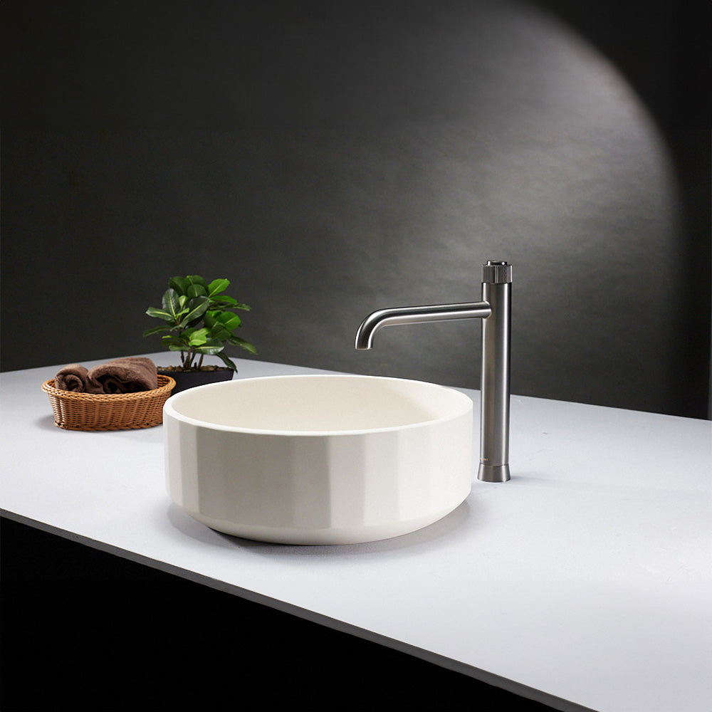 Évier sur table Orbito - Ivoire mat