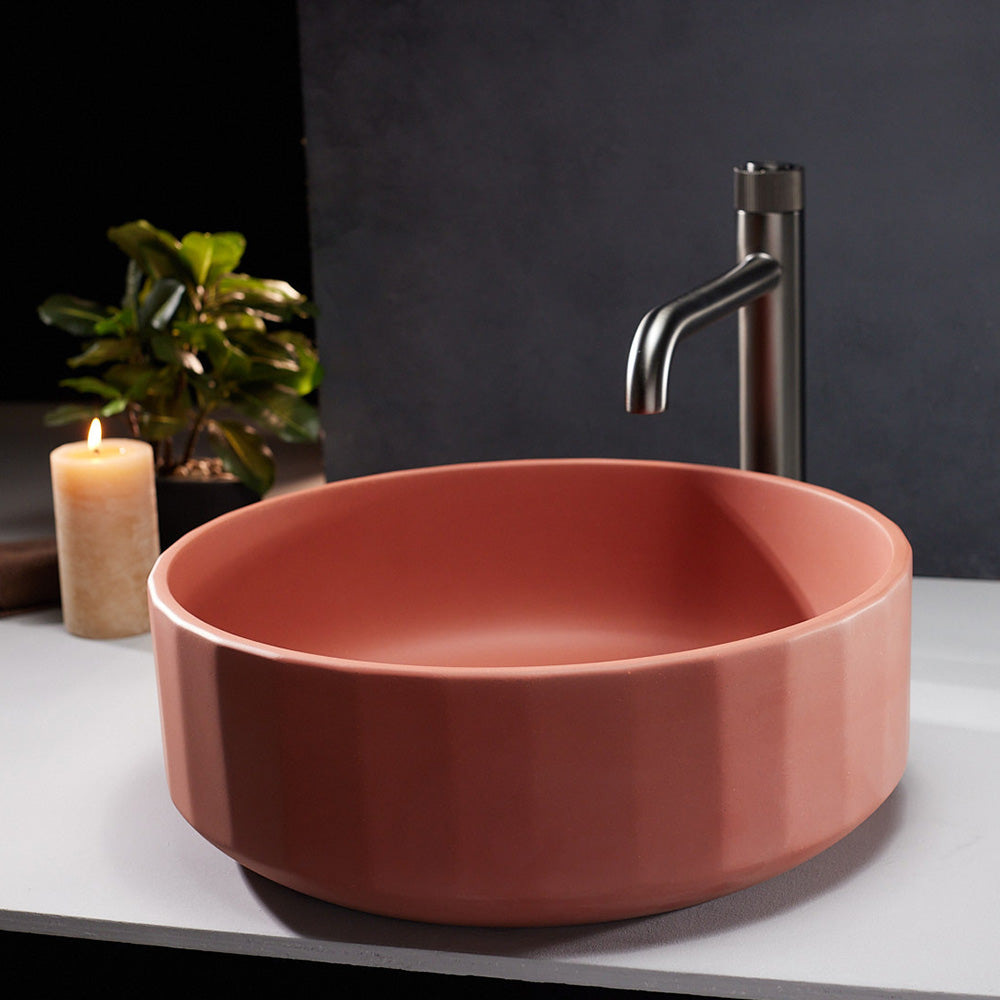 Évier sur table Orbito - Rouge terre cuite