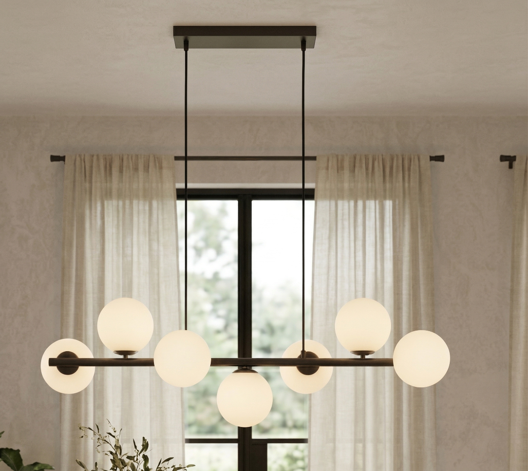 ESTERA 7-Light Scandinavian Glass Pendant Light for Dining Table & Modern Interiors