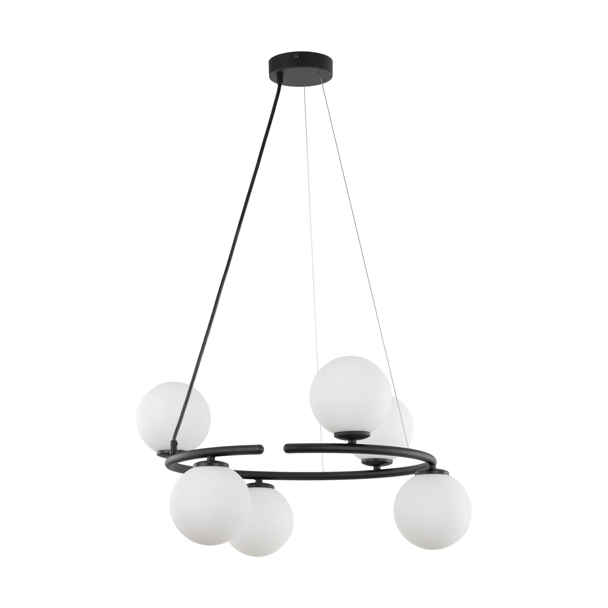 ANABELLE Scandinavian PendANABELLE 6-Light Scandinavian Globe Chandelier for Dining Room & Modern Interiorsant Light 6