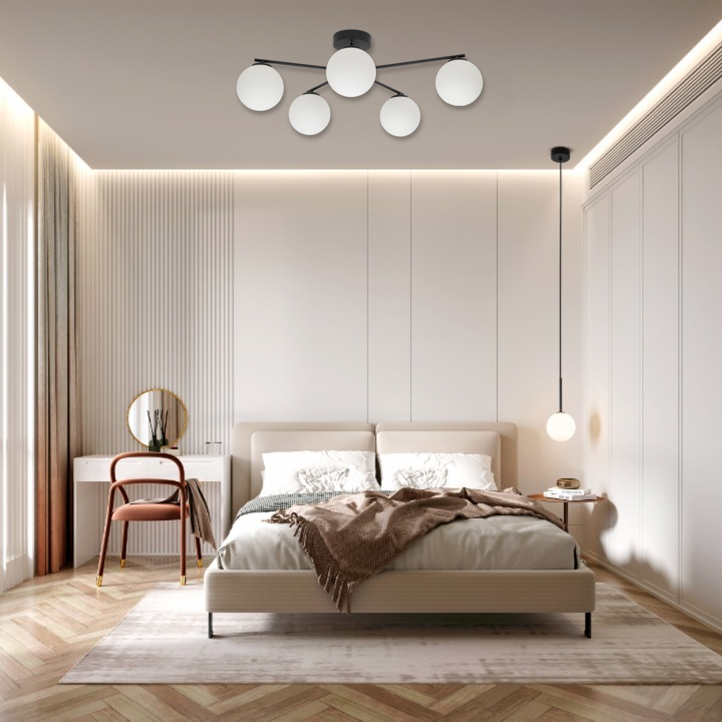 ELTON Black Scandinavian Ceiling Lamp for Living Room, Bedroom & Hallway