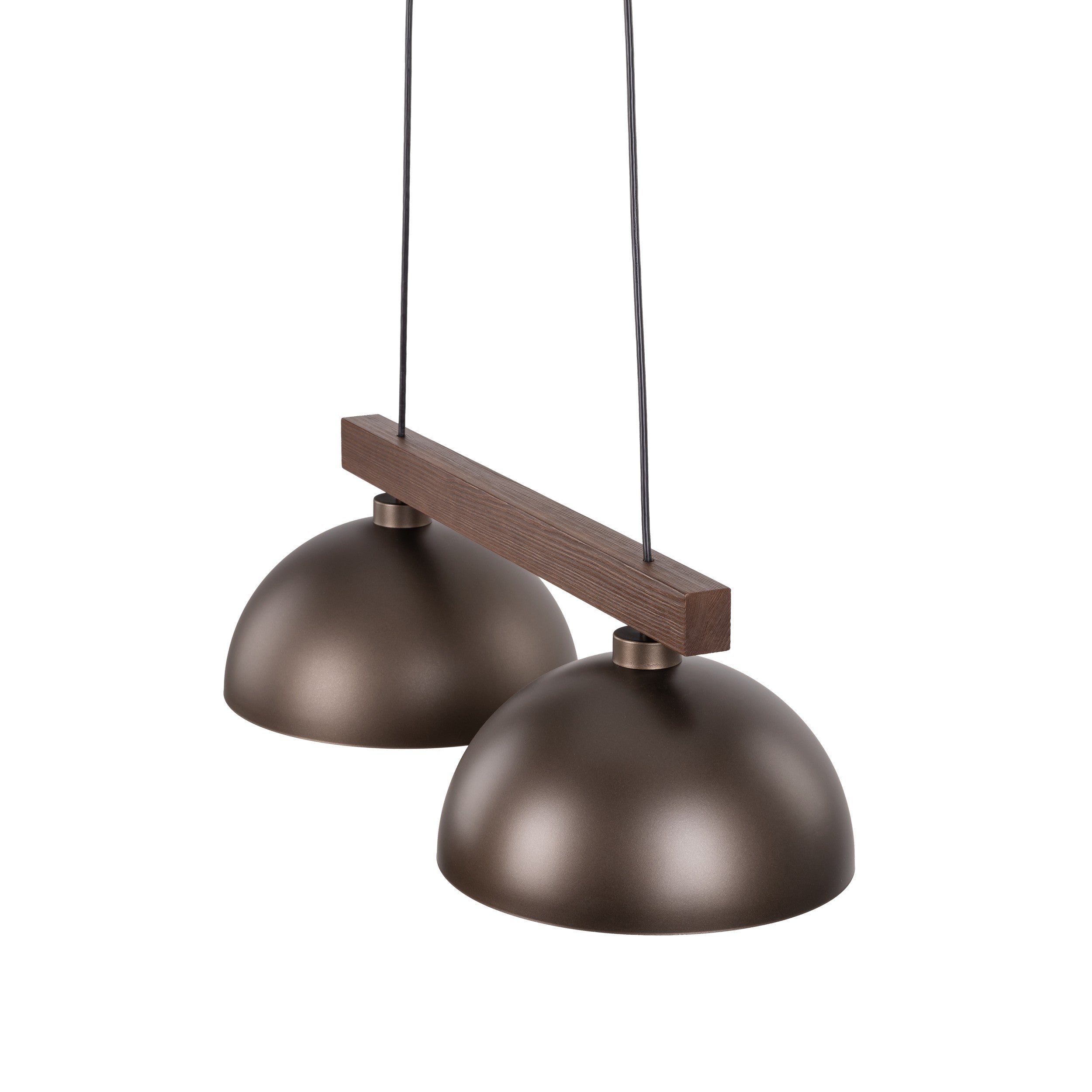 OSLO Brown Scandinavian Pendant Ceiling Light Fixture for Kitchen Island, Dining Room & Living Room (2-Light)