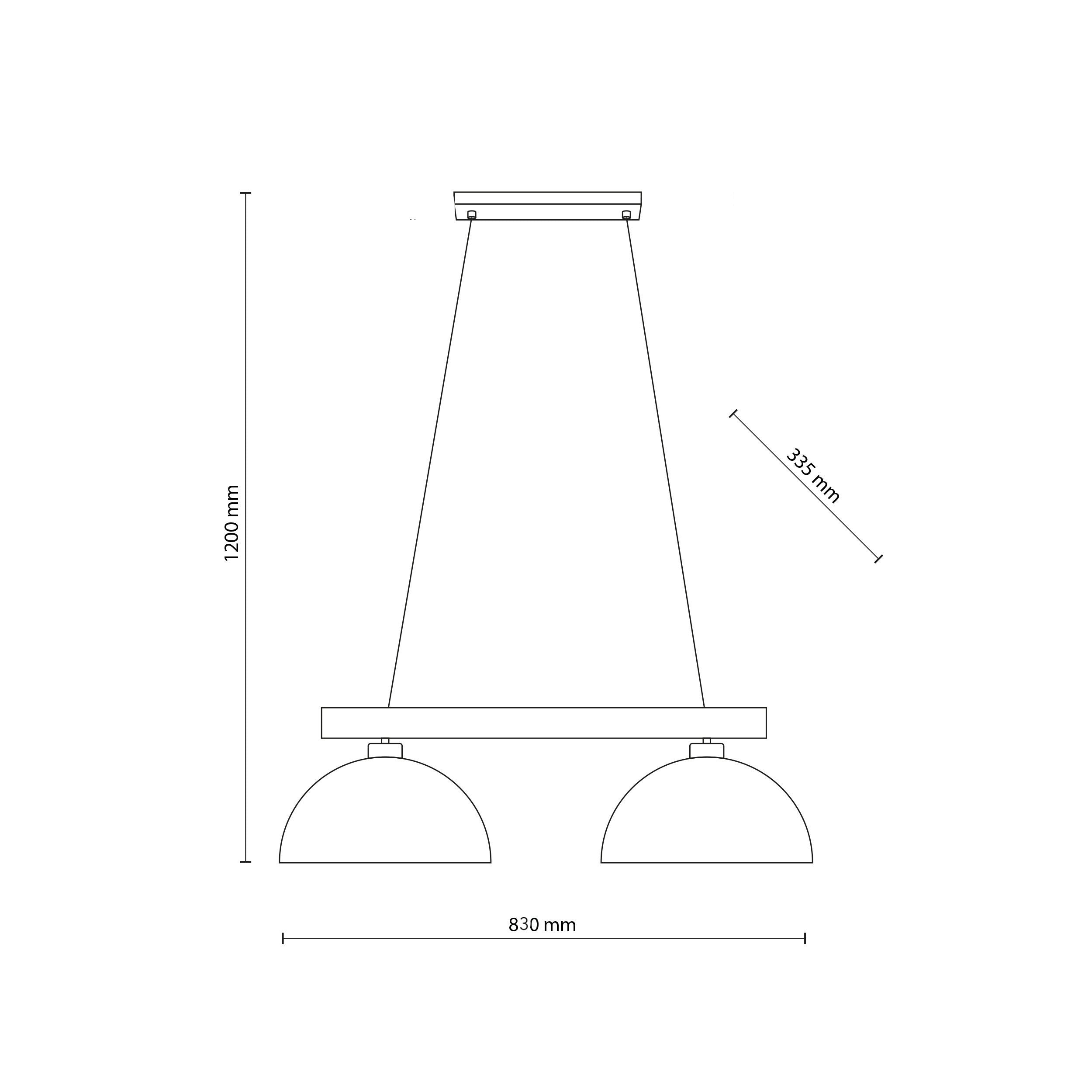 OSLO Brown Scandinavian Pendant Ceiling Light Fixture for Kitchen Island, Dining Room & Living Room (2-Light)