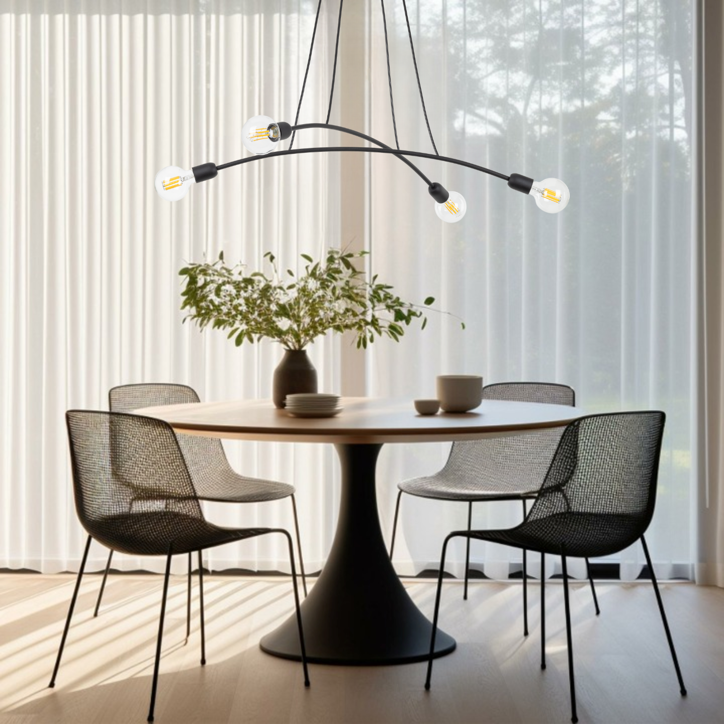 HELIX Black Minimalist Pendant Light 4  (Clearance)
