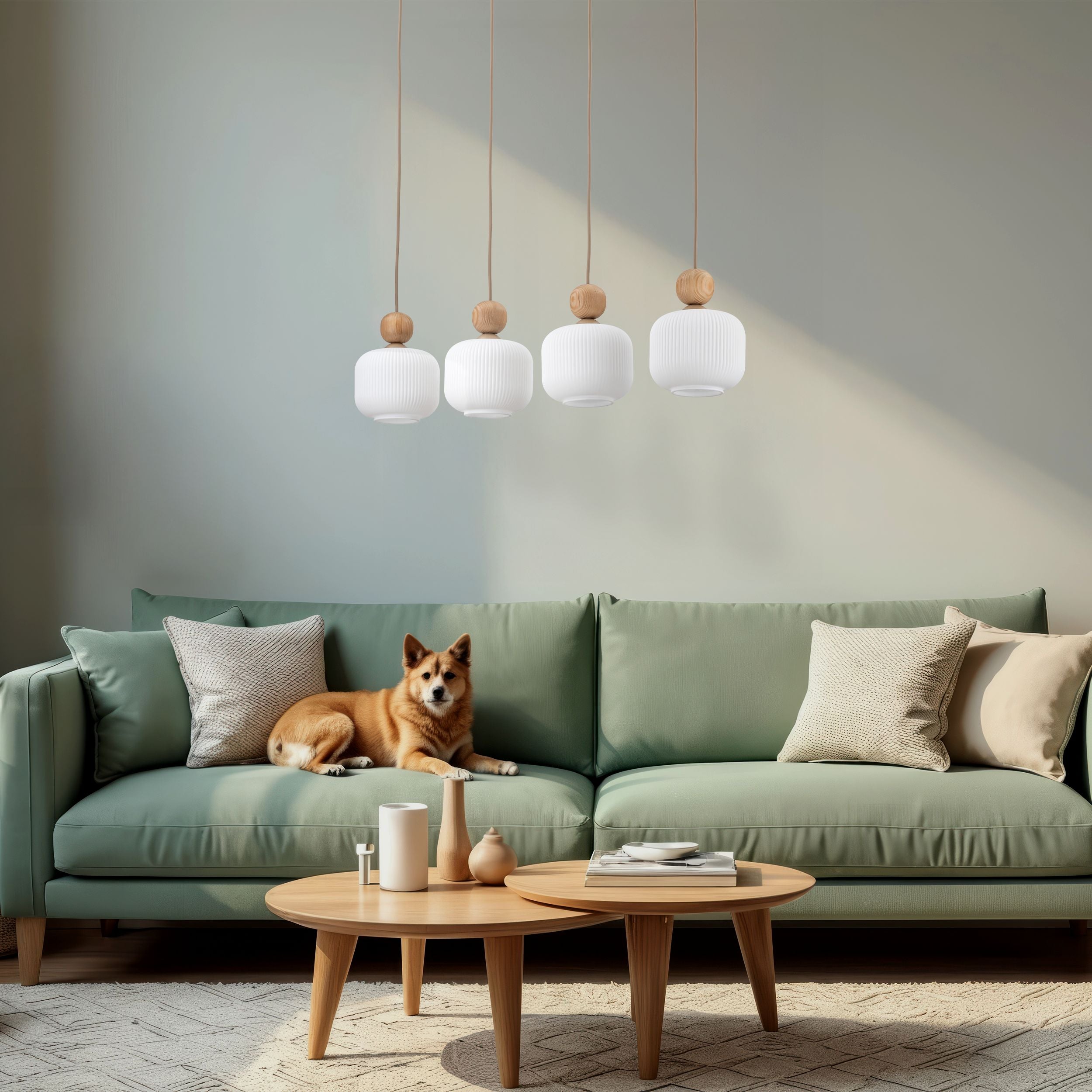 BALLO Scandinavian Glass Pendant Light for Kitchen Island, Dining Table & Modern Interiors