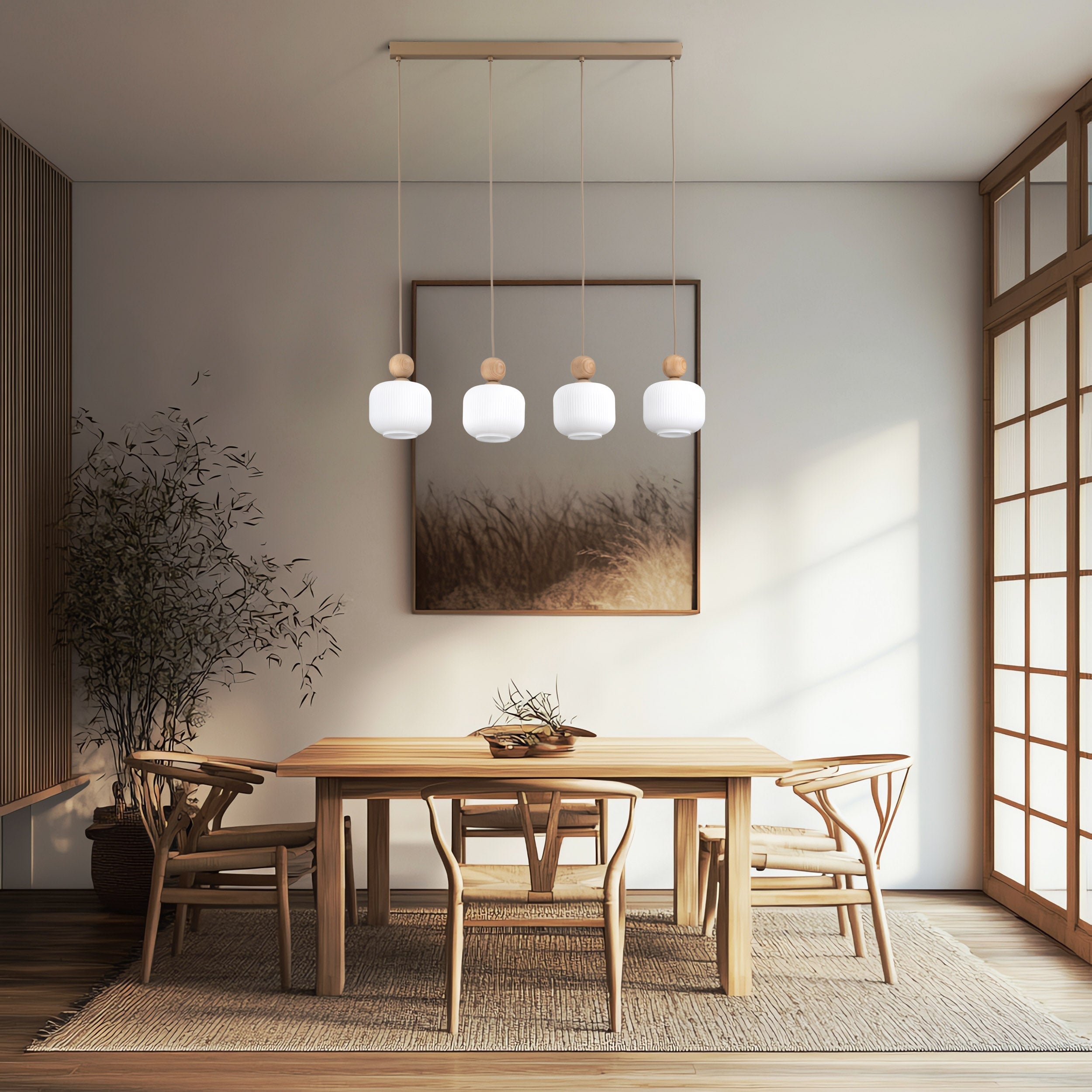 BALLO Scandinavian Glass Pendant Light for Kitchen Island, Dining Table & Modern Interiors
