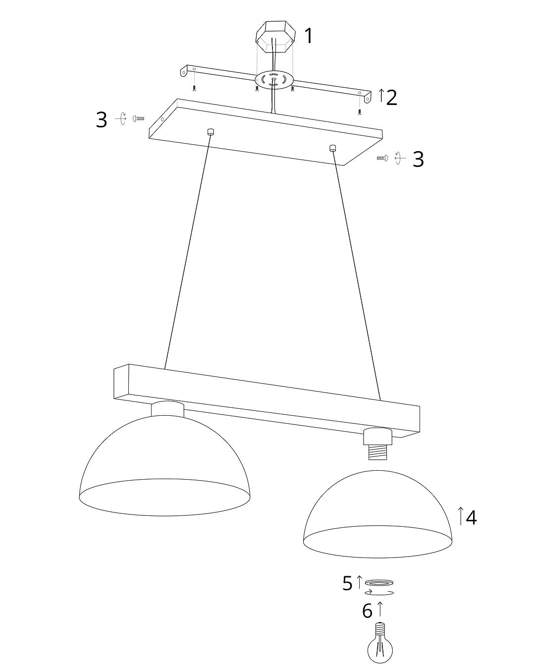 Oslo Black Scandinavian Minimalist Pendant Ceiling Light for Kitchen Island & Dining Room