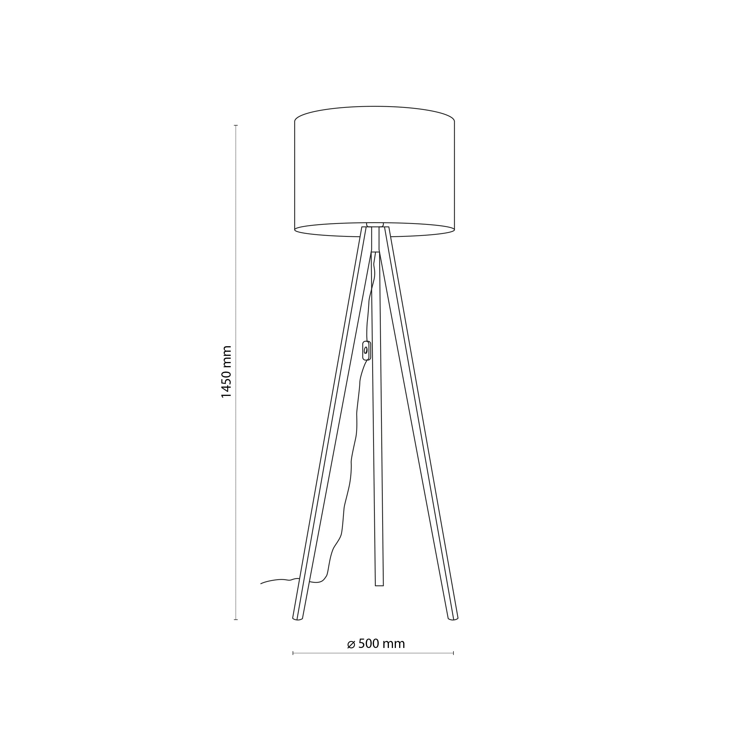 GRAND Pine Black Mid-Century Modern Floor Lamp