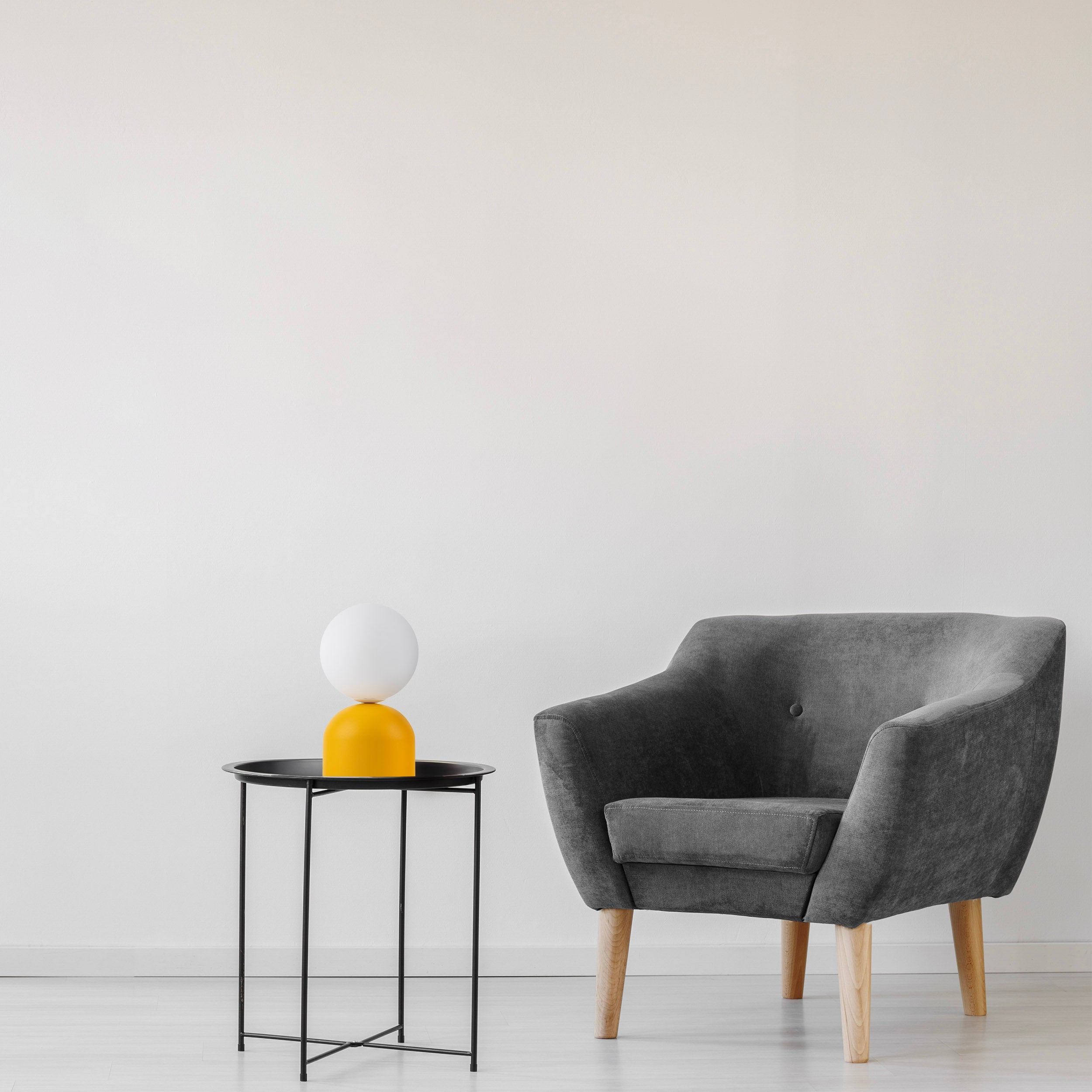 Miki Modern Glass Globe Table Lamp for Bedroom Nightstand, Living Room & Ambient Accent Lighting