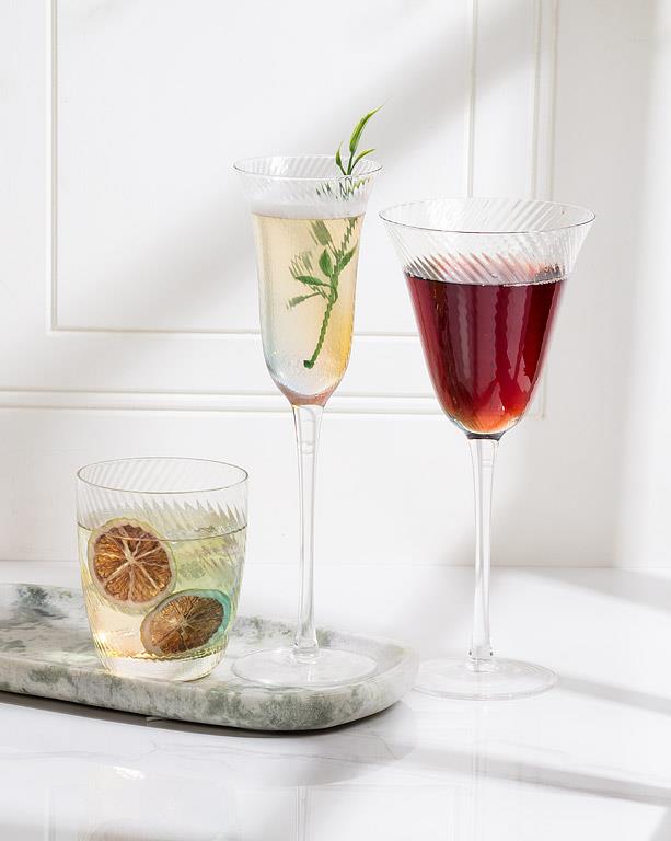 Rainbow Splash Tight Optic Slender Flute – Set of 4 | Lustre Champagne & Prosecco Flutes (5oz)