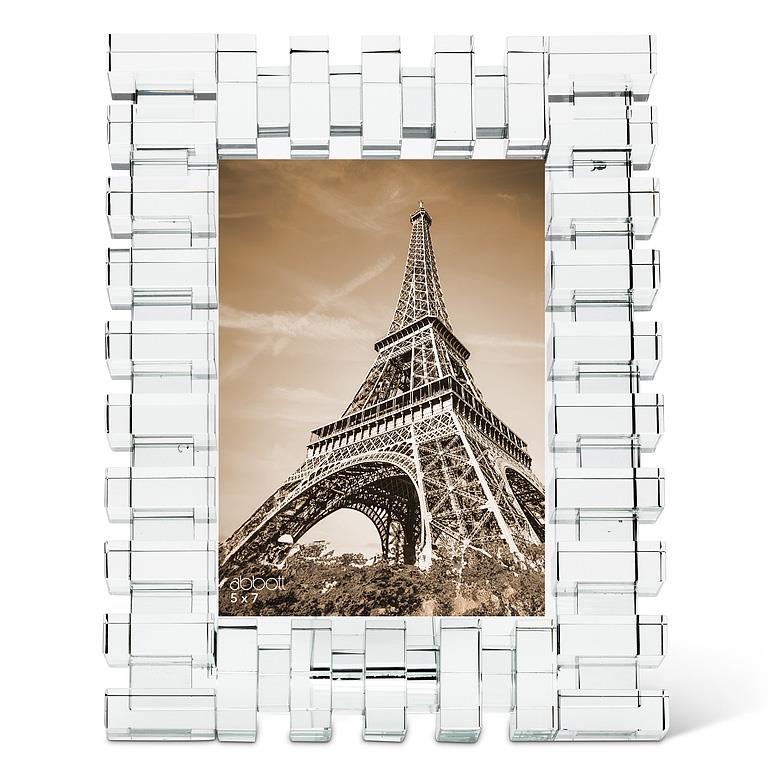 Medium Glass Ledge Photo Frame – Optical Glass Picture Frame for 5x7" Photos (8x10")