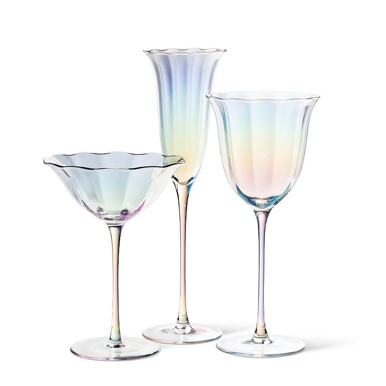 Iris Tulip Coupe Glass – Optic Lustre Cocktail Coupes, Set of 4 (13oz)