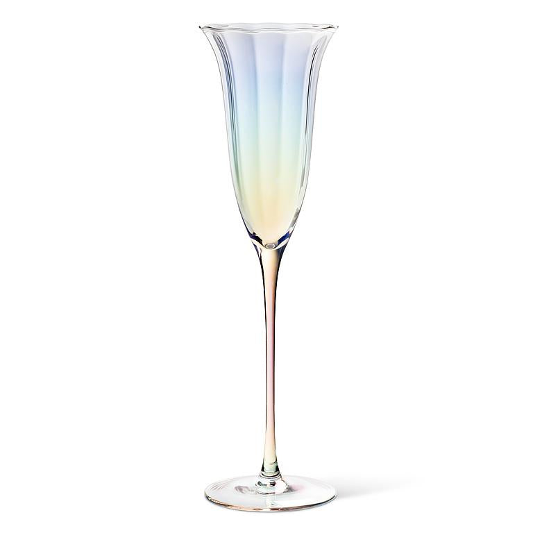 Iris Tulip Slender Flute – Optic Lustre Champagne Glasses, Set of 4 (5oz)