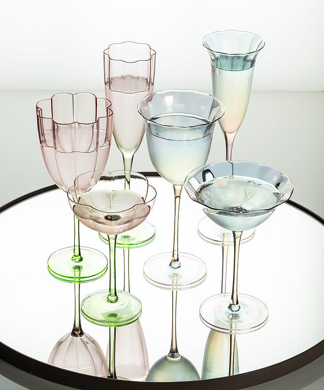 Iris Tulip Wine Glass – Optic Lustre Wine Glasses, Set of 4 (11oz)