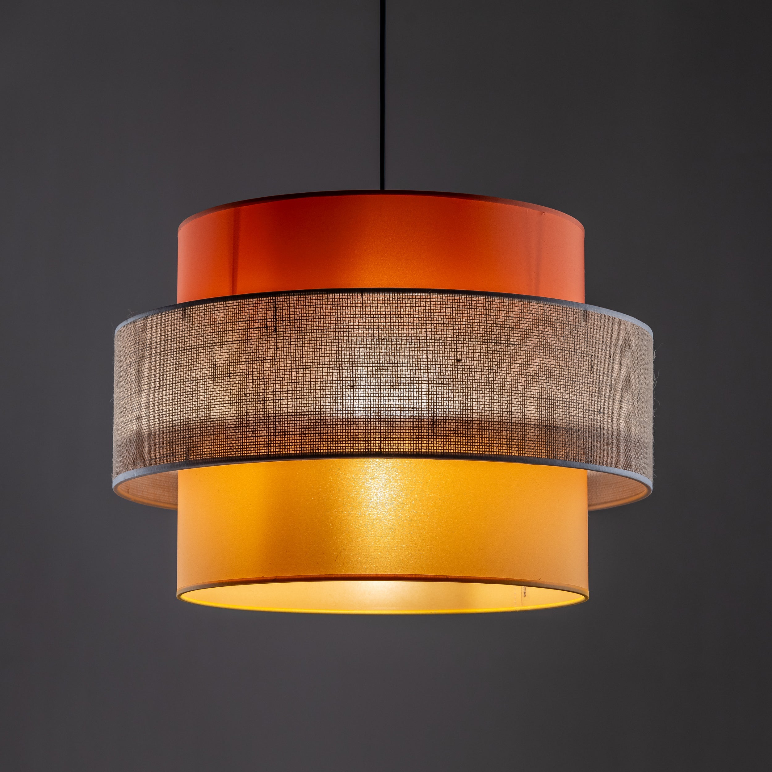 TRIO Jute Mid-Century Boho Large Pendant Ceiling Light Fixture for Kitchen Island, Dining Room & Living Room