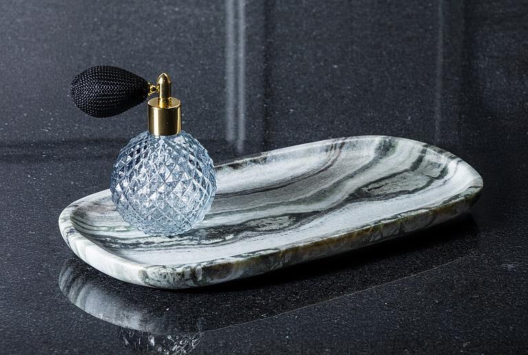 Small Black Marble Oblong Serving/Dessert Tray (11.5"L)