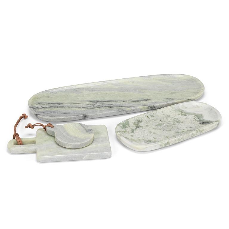Green Marble Oblong Serving Tray (19.5"L)