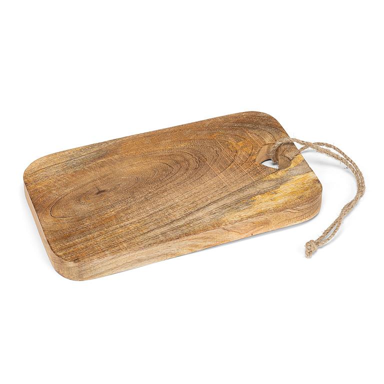 Rectangle Mangowood Serving Board with Cutout Heart – Rustic Decorative & Charcuterie Board