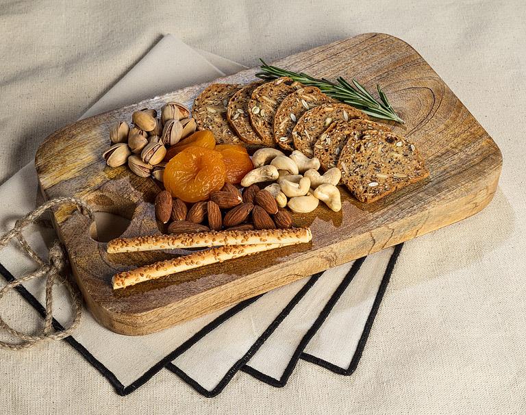 Rectangle Mangowood Serving Board with Cutout Heart – Rustic Decorative & Charcuterie Board