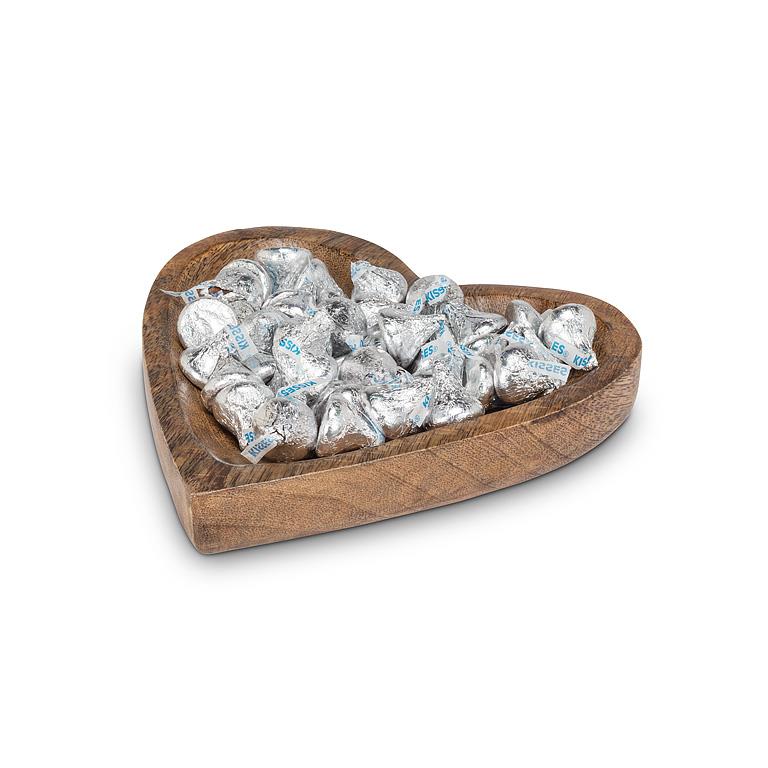 Small Mangowood Heart Plate - Set of 4