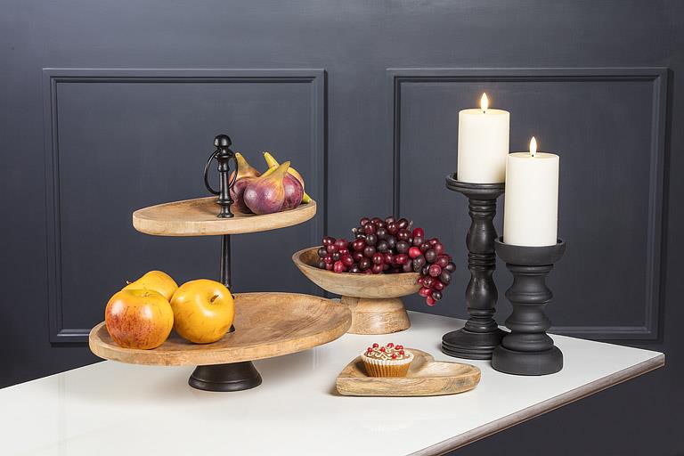 Small Mangowood Heart Plate - Set of 4