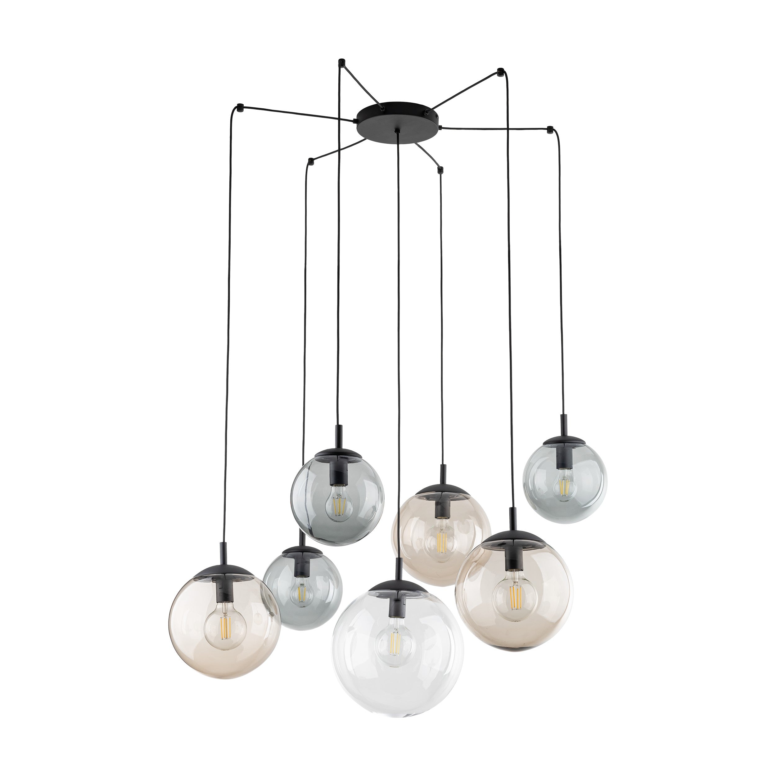 ESME 7-Light Glass Chandelier for Stairwells, Entryways & Double-Height Spaces