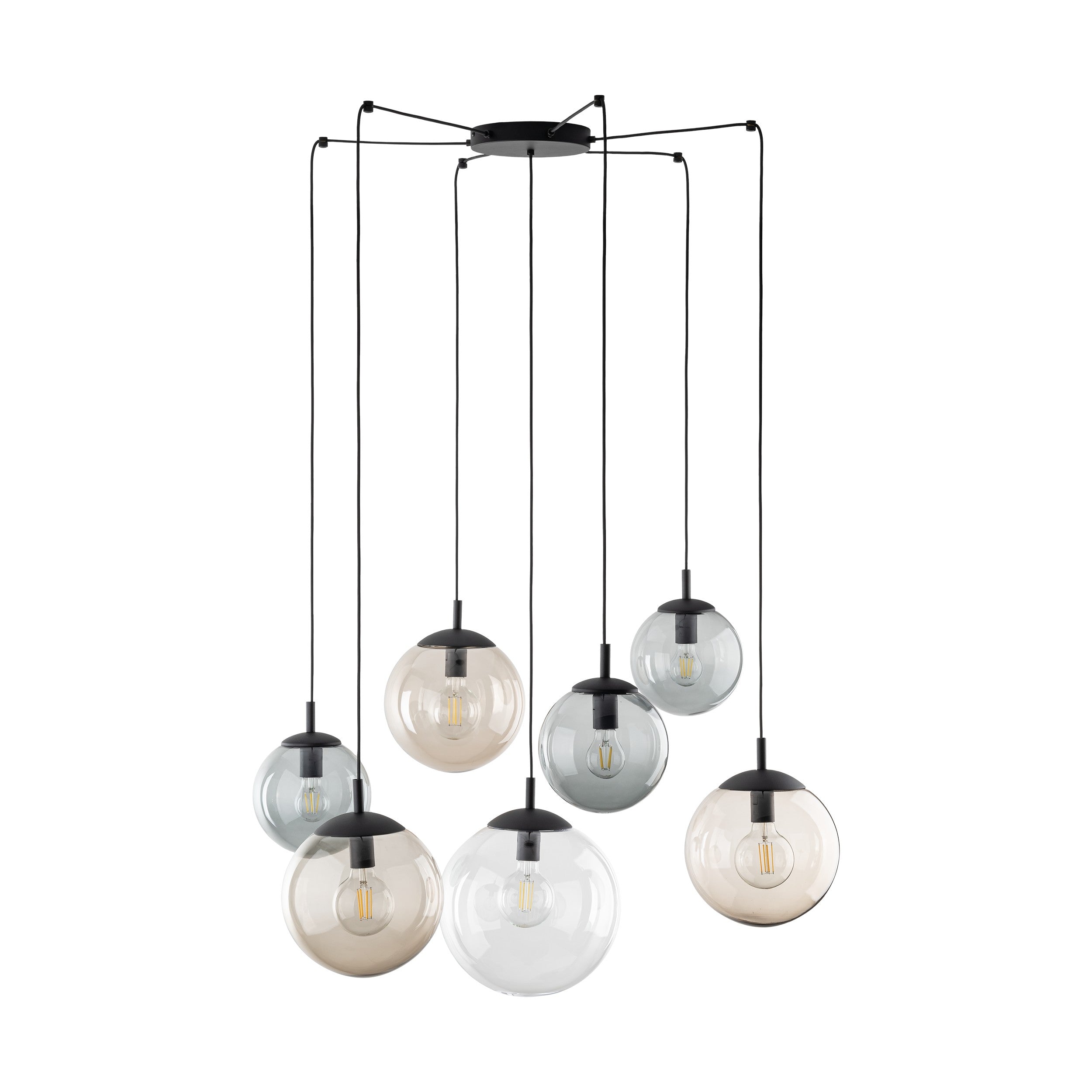 ESME 7-Light Glass Chandelier for Stairwells, Entryways & Double-Height Spaces