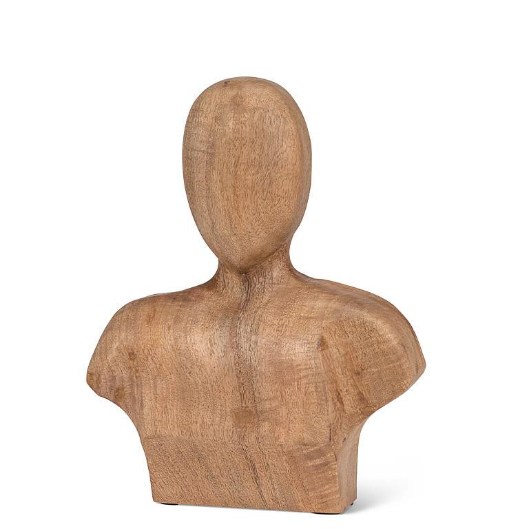 Torso Sculpture – Minimalist Natural Wood Art Décor (15")