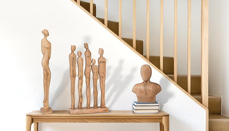 Torso Sculpture – Minimalist Natural Wood Art Décor (15")