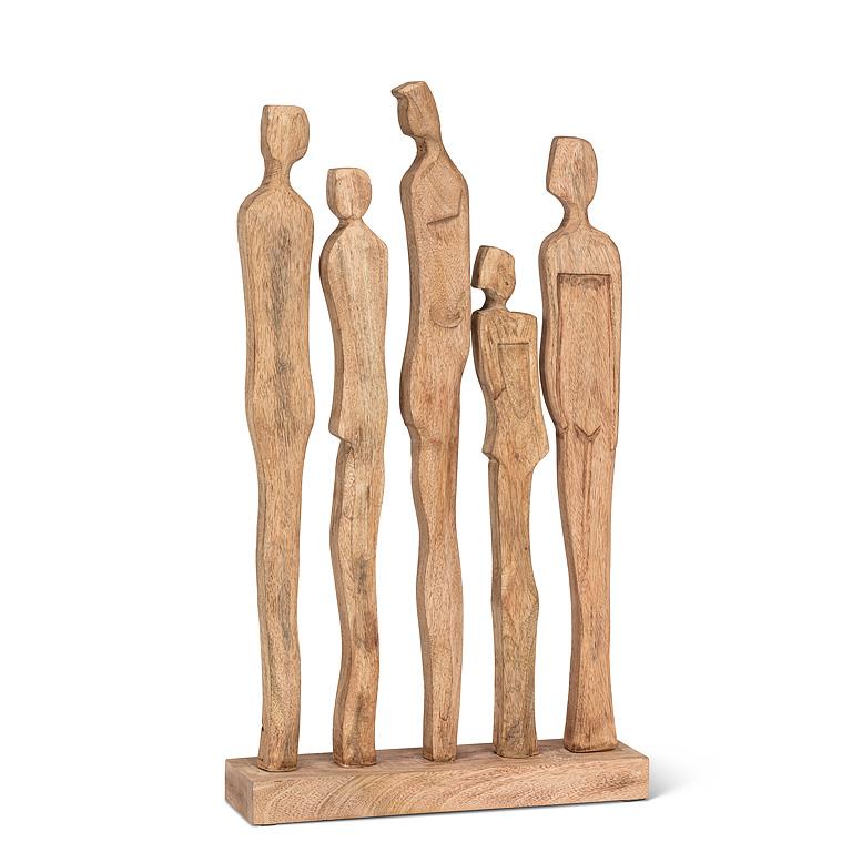 Group of Five Sculpture – Handcrafted Symbolic Art Decor (25")