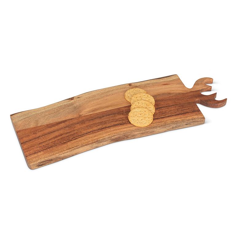 Large Antler Handle Acacia Wood Serving Board – 8.5" x 21.5"