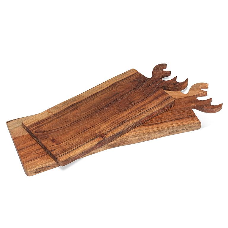 Large Antler Handle Acacia Wood Serving Board – 8.5" x 21.5"