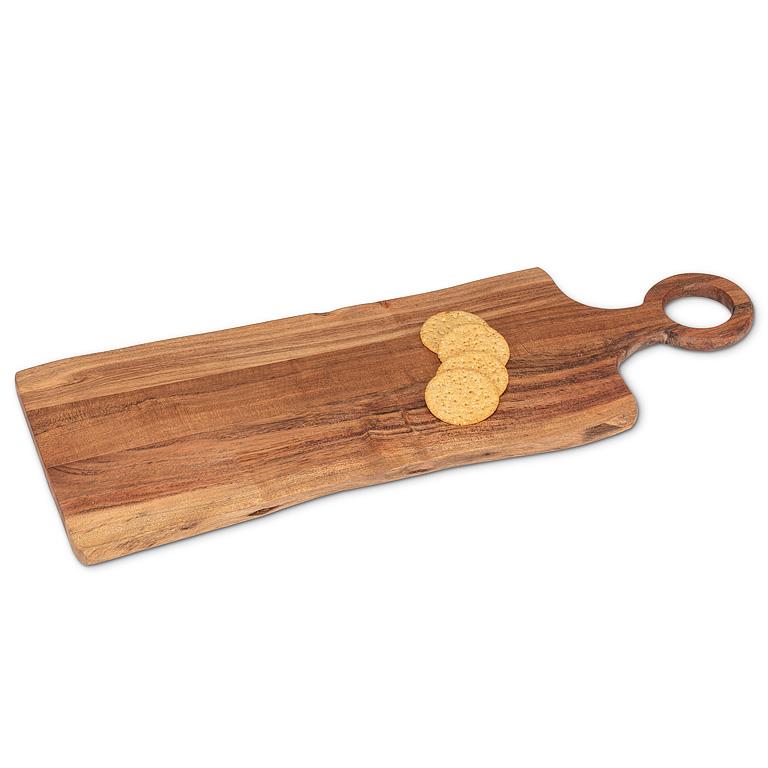 Large Ring Handle Acacia Wood Serving Board – 10" x 25"