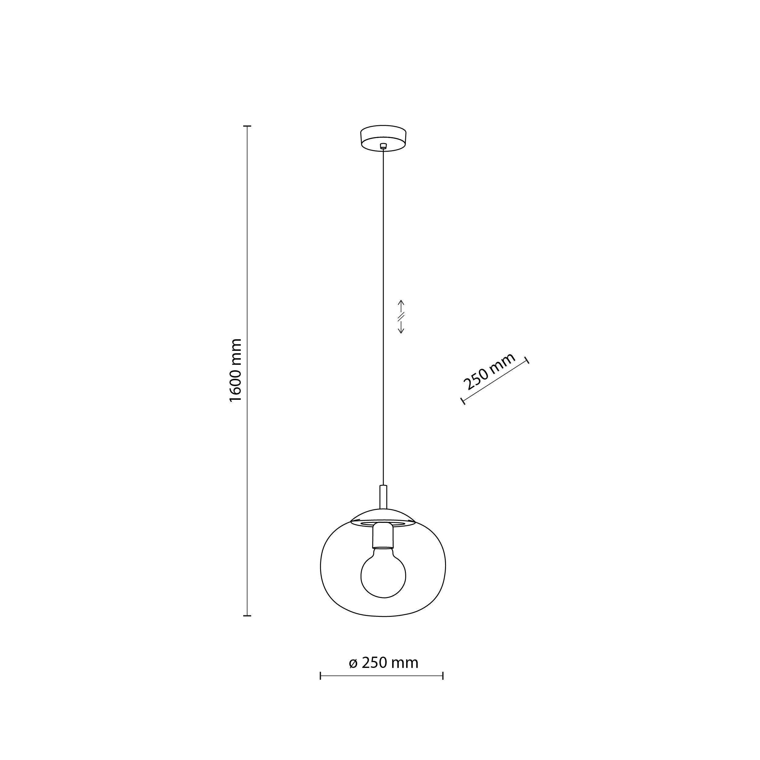 VIBE Graphite Glass Scandinavian Pendant Light for Kitchen Island & Dining Table