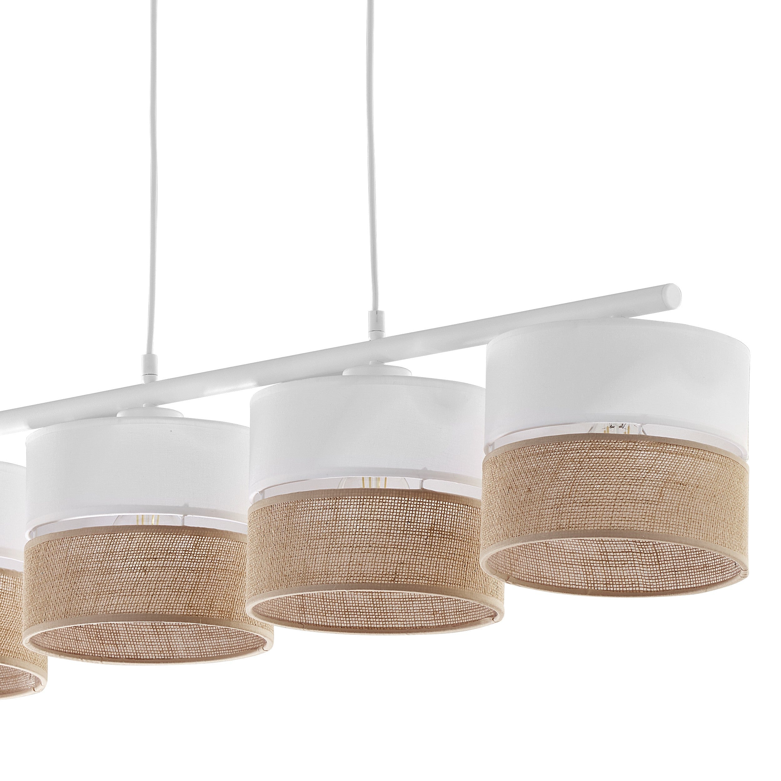 Linobianco Natural Linen Scandinavian Pendant Light for Kitchen & Dining
