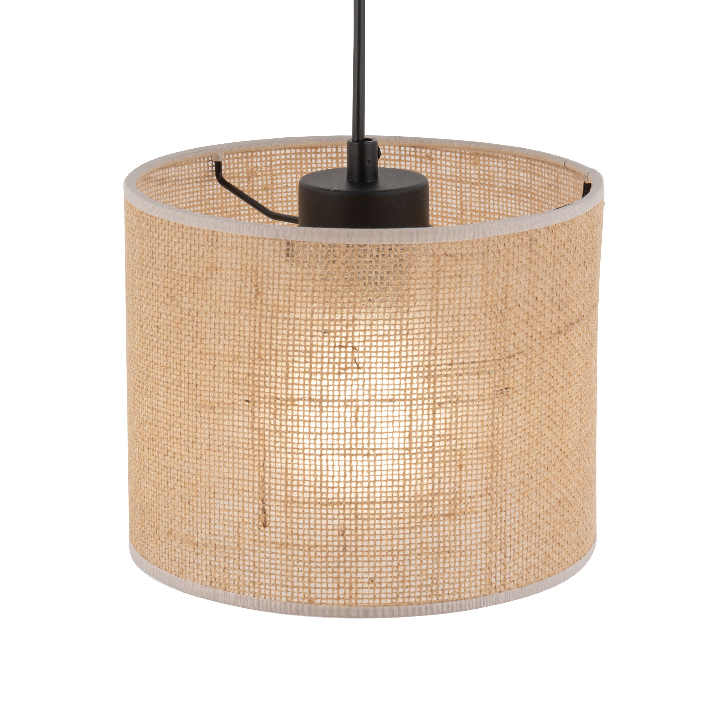 Jute Natural Fiber Scandinavian Pendant Ceiling Light for Kitchen Island, Dining Room & Warm Interior Lighting