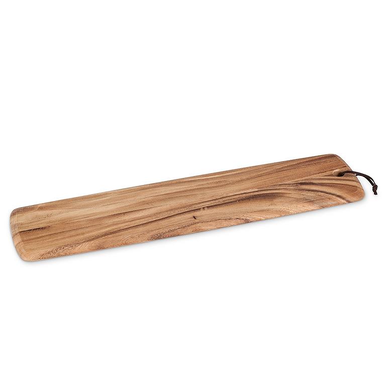 Large Long Slim Acacia Wood Serving Board with Strap – Charcuterie & Appetizer Board (26")