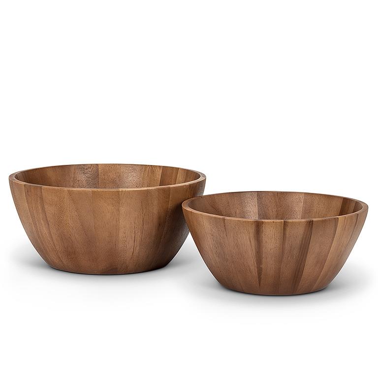 Extra Large Deep Acacia Wood Serving Bowl – Rustic Handcrafted Salad & Entertaining Bowl (15.75")
