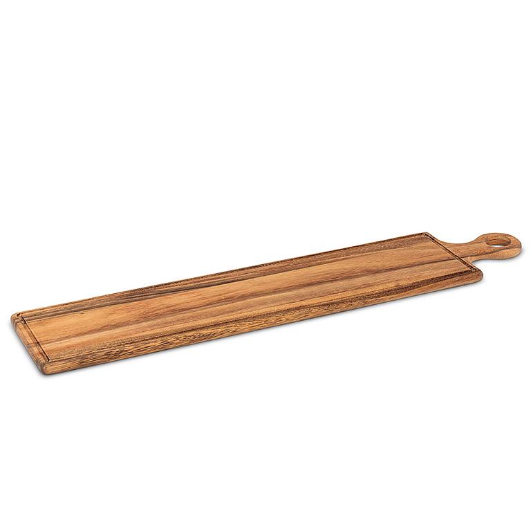 Acacia Wood Paddle Board with Groove – Rustic Charcuterie & Serving Board (27.5")