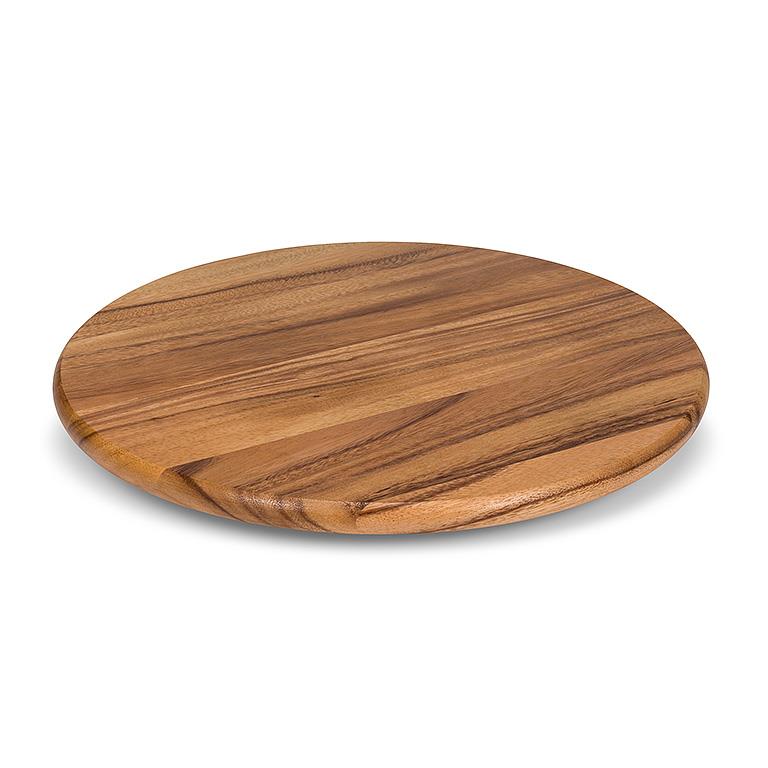 Large Round Acacia Wood Lazy Susan – Rotating Serving Tray (16")