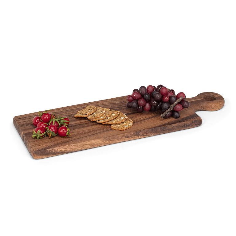 Medium Rectangular Acacia Wood Serving Board with Loop Handle – Charcuterie & Cheese Board (20")