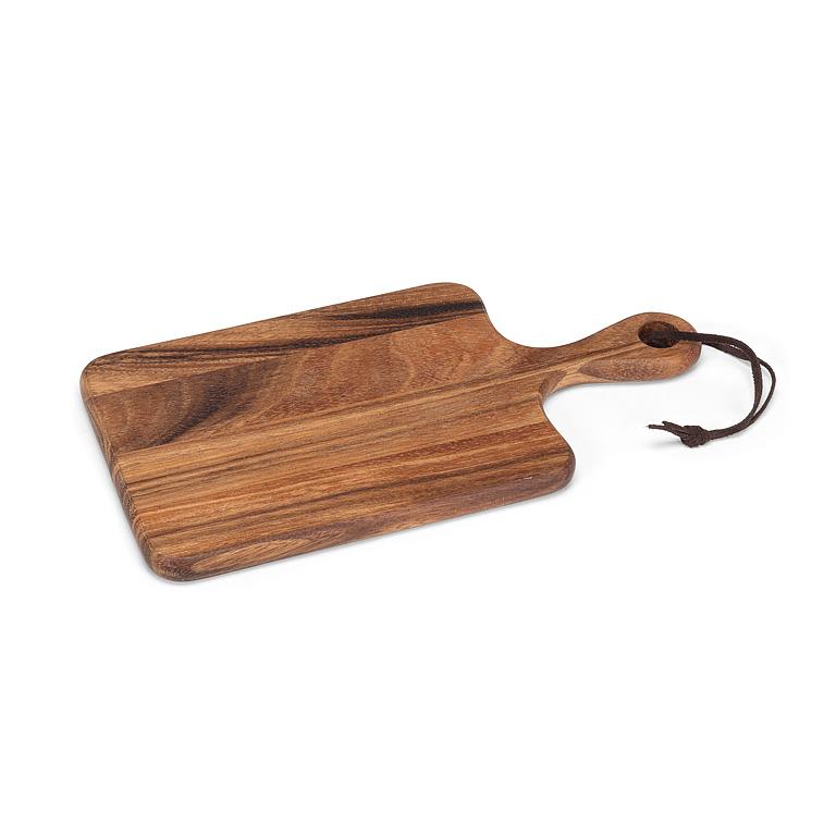 Small Rectangular Acacia Wood Serving Board with Handle – Charcuterie & Cheese Board