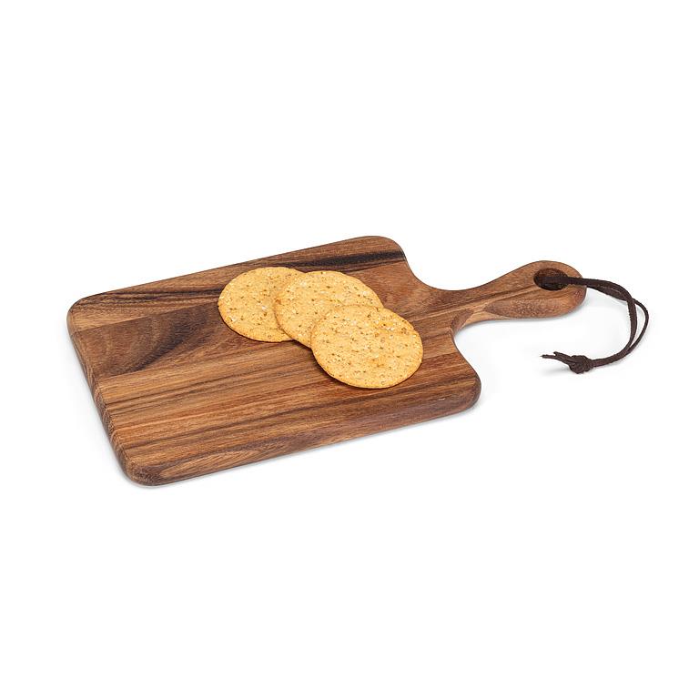 Small Rectangular Acacia Wood Serving Board with Handle – Charcuterie & Cheese Board